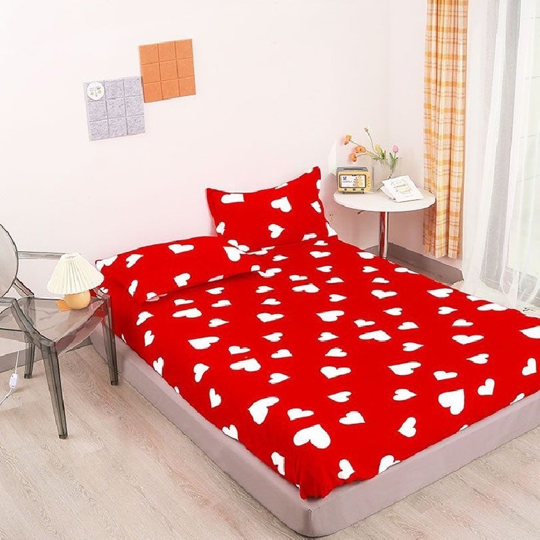 Lenjerie cu elastic 180x200 cm, Love Heart 6 Piese (Cocolino)