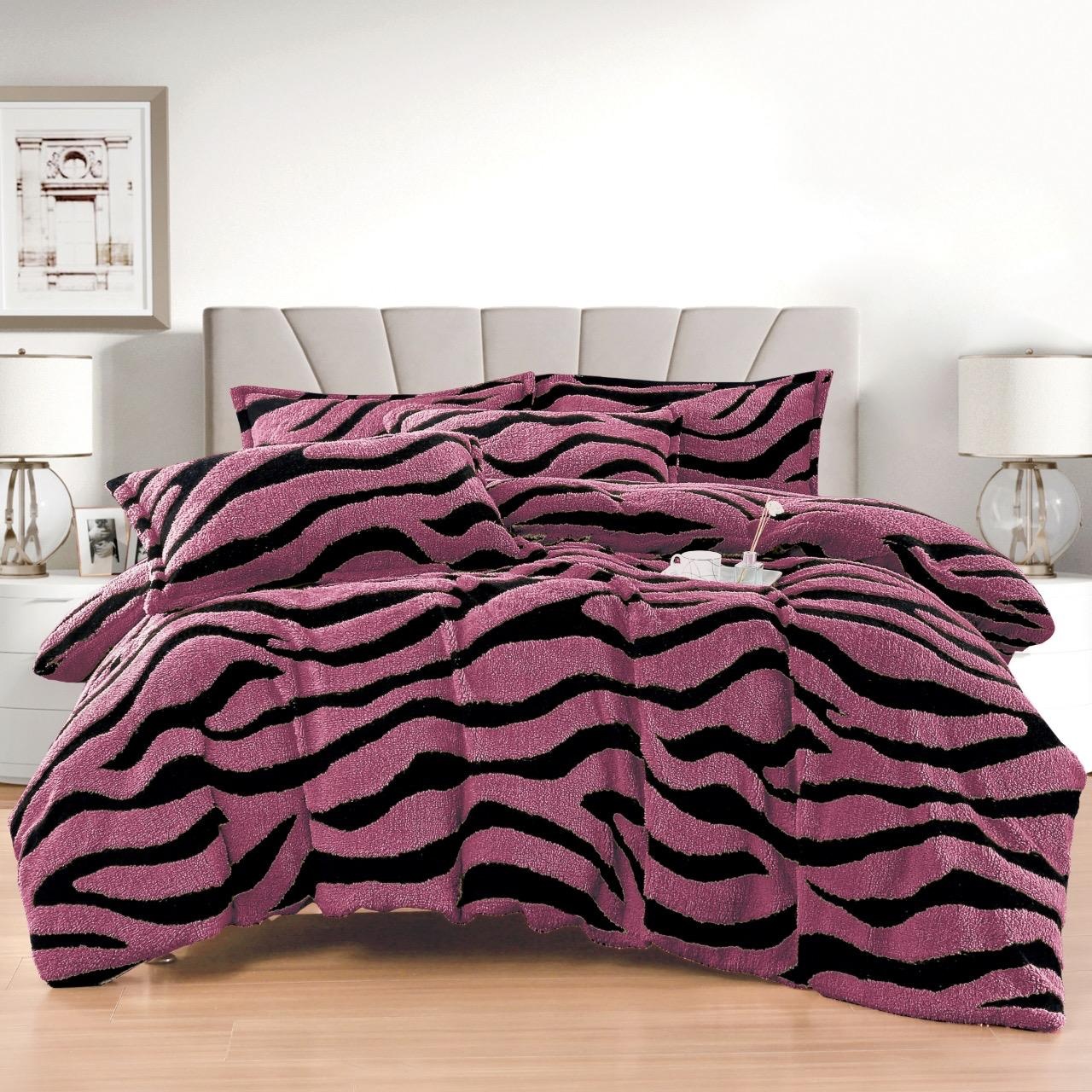 Lenjerie Zebra V104 cu elastic 180x200 cm, 4 Piese (Cocolino)