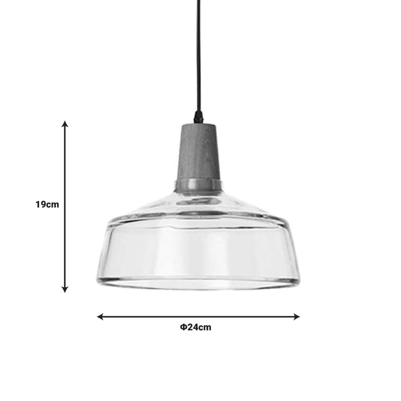 Lustra Godren metal transparent si sticla transparenta 24x24x100 cm