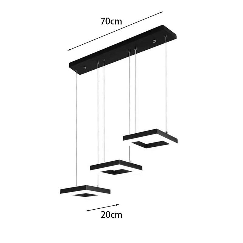 Lustra LED Benor Negru 70x20x15 cm