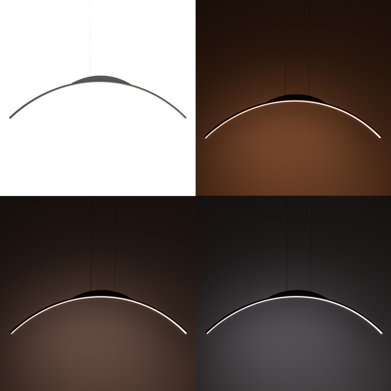 Lustra LED Ledo Negru 120x2x10 cm