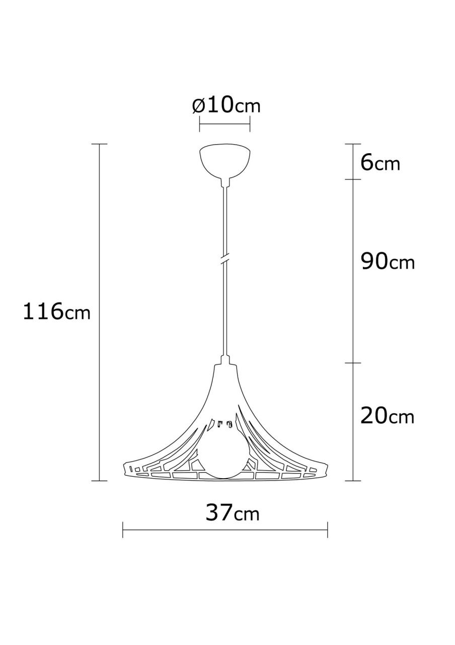 Lustra Mezopotamya Negru 37x126 cm