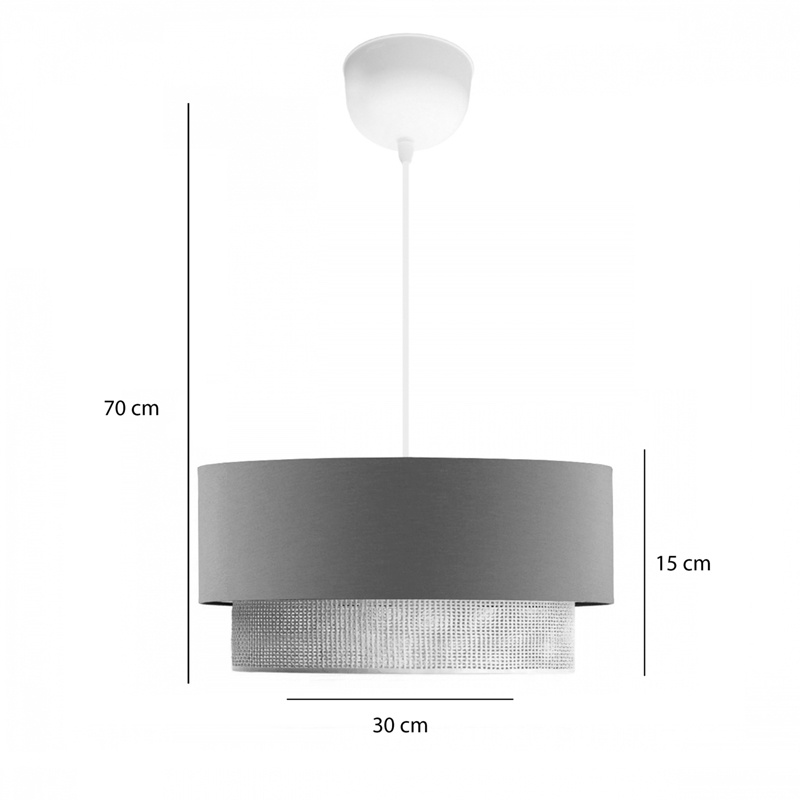 Lustra Sombre tesatura gri-galben 30x15x70 cm