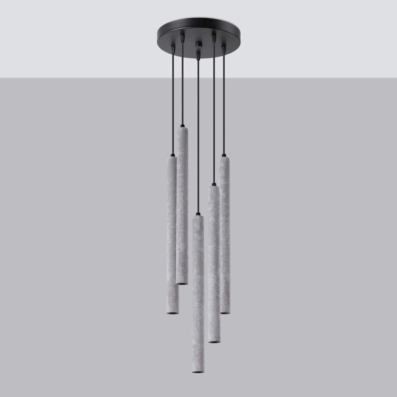 Lustra suspendata Pastelo din beton Gri 25x25x110 cm - 2