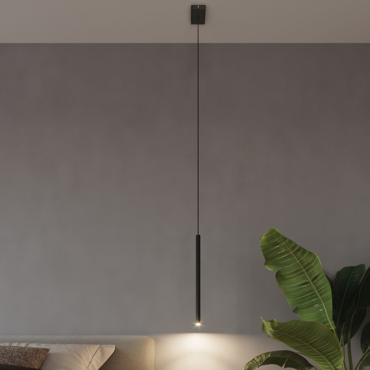 Lustra suspendata Pastelo Negru 30x5x90 cm