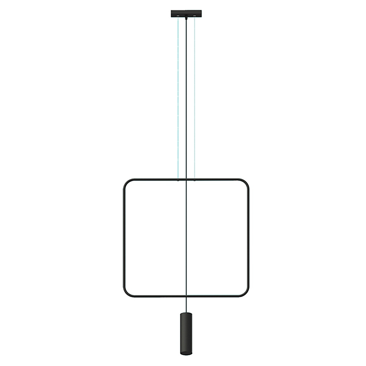 Lustra suspendata Rana Negru 61x6x175 cm