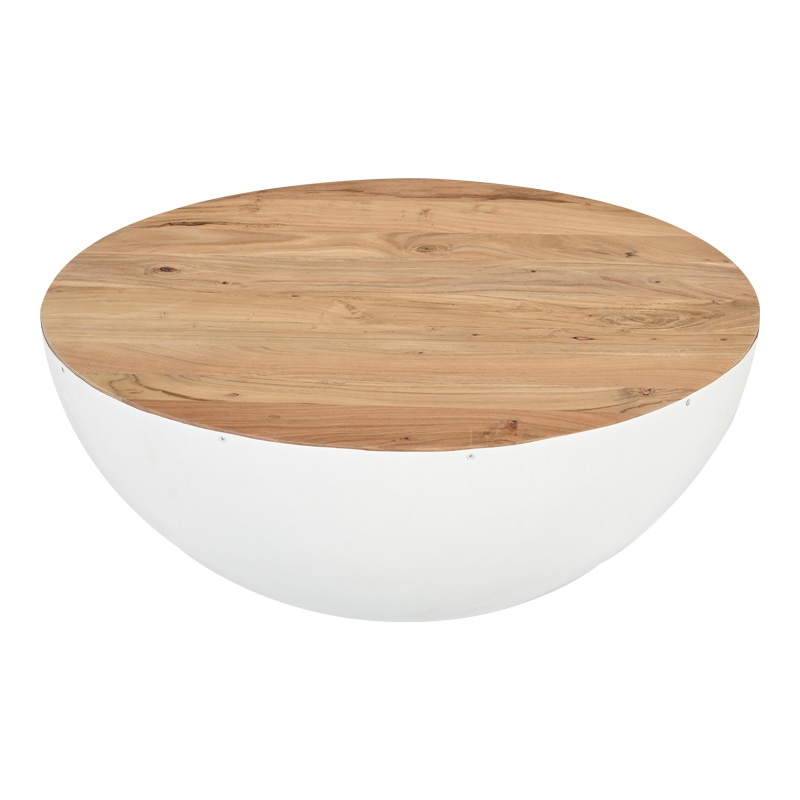 Masa de cafea Boho Coffelty, Pako World, Alb, 90x90x40 cm - 2 | YEO
