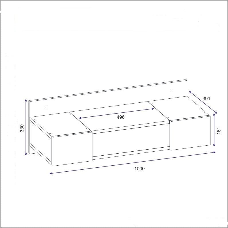 Masa de toaleta si machiaj suspendata Zakkum Alb 100x33x39.1 cm