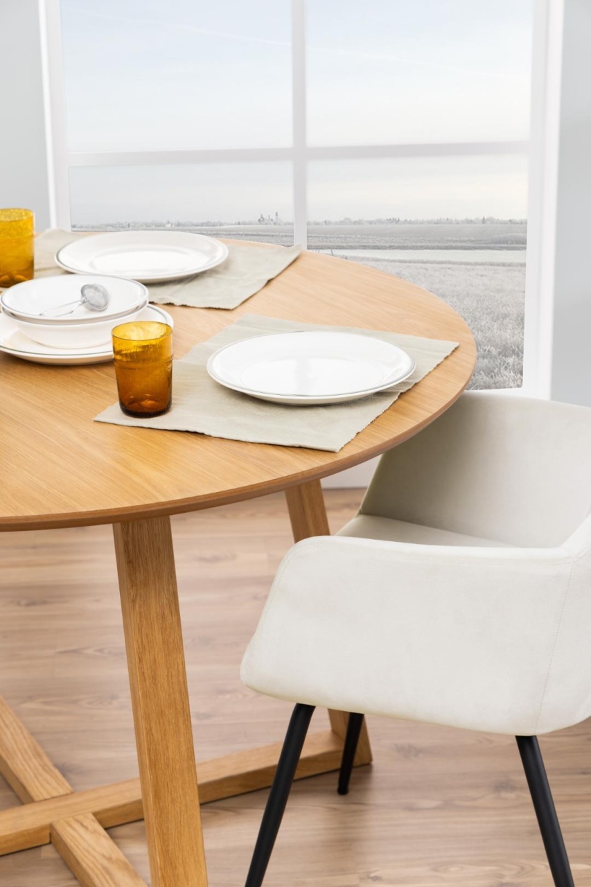 Masa dining Malika, Natural, 75x120x120 cm