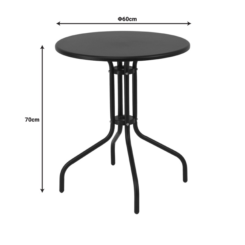 Masa dining Vergo-Calan, Pako World, Metal, Negru, 60x60x70 cm