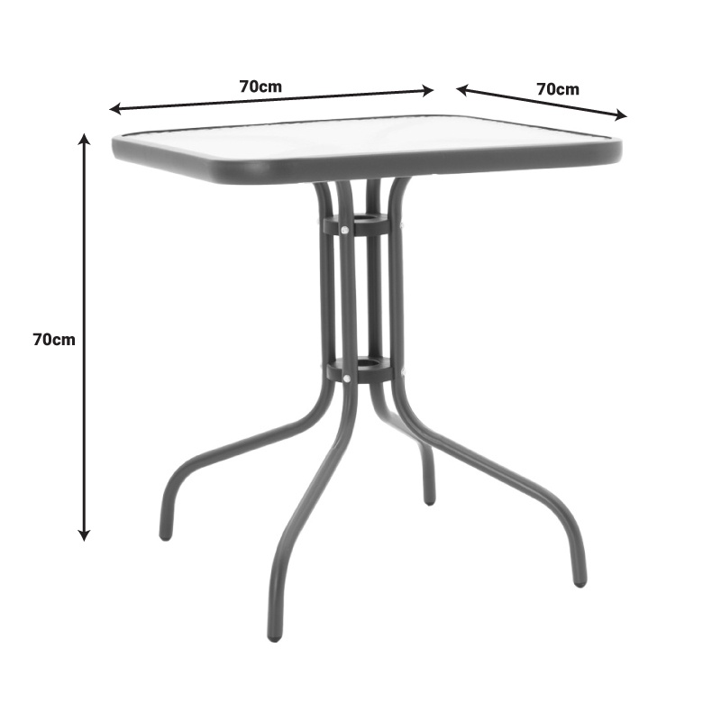 Masa dining Watson-Sussie, Pako World, Antracit, Metal, 70x70x70 cm