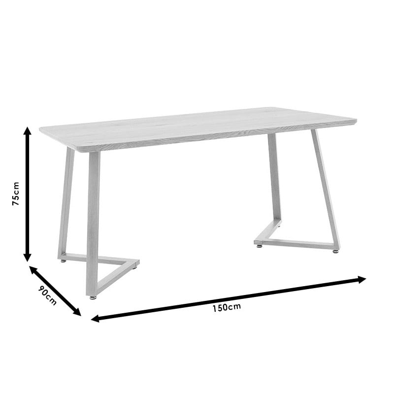 Masa Garren MDF culoarea inchis ciment - negru 150x90x75cm