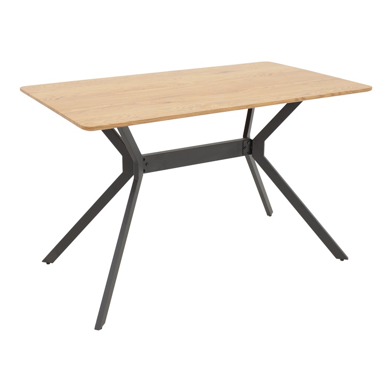 Masa Nerelis MDF naturala si picioare din metal negru 120x70x75 cm