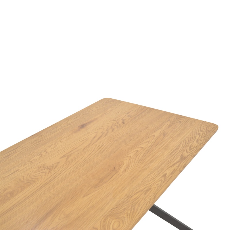 Masa Nerelis MDF naturala si picioare din metal negru 120x70x75 cm - 3 | YEO