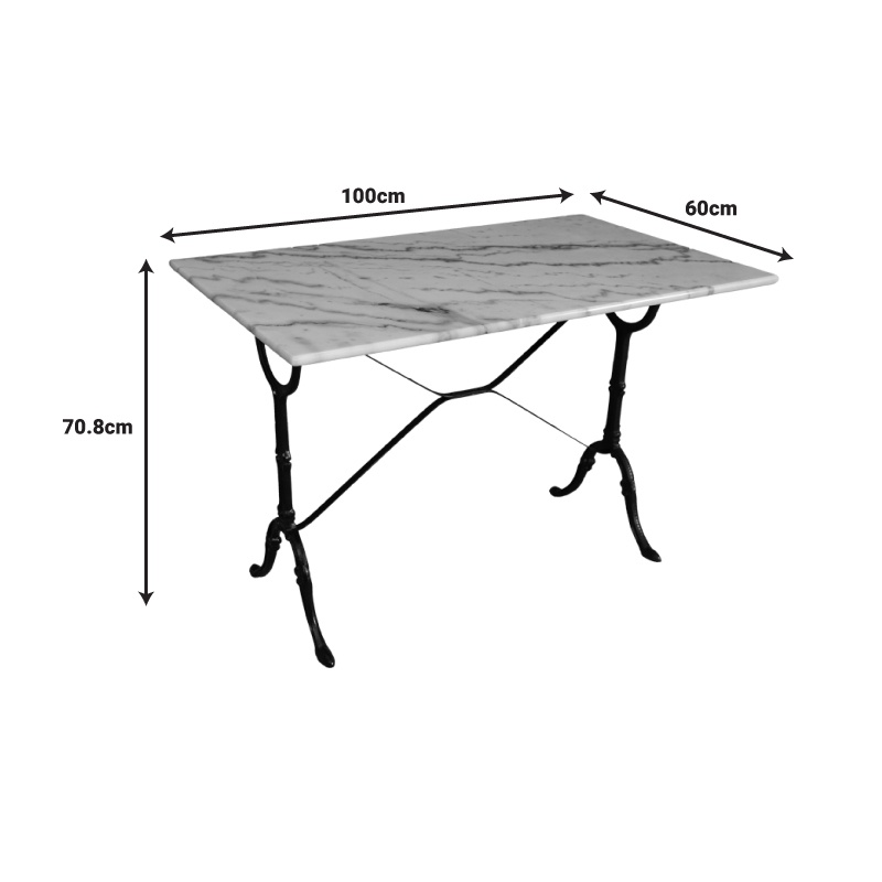 Masa Weiber, Pako World, fonta, Alb-Negru, 100x60x70 cm
