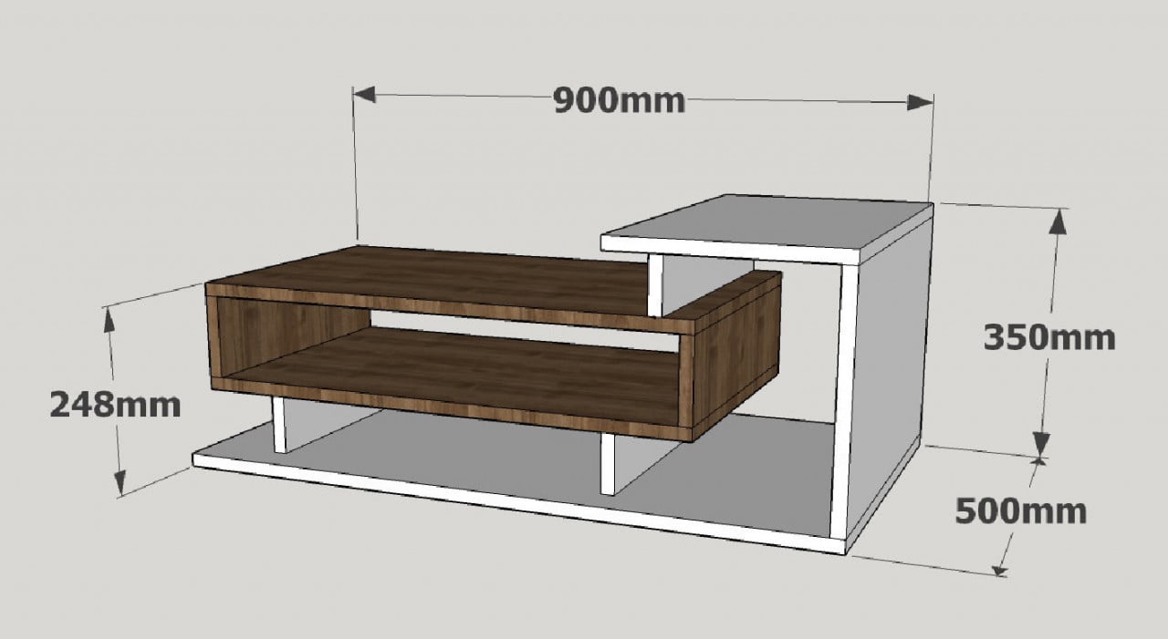 Masuta de Cafea Spring - Alb, Walnut - 2 | YEO