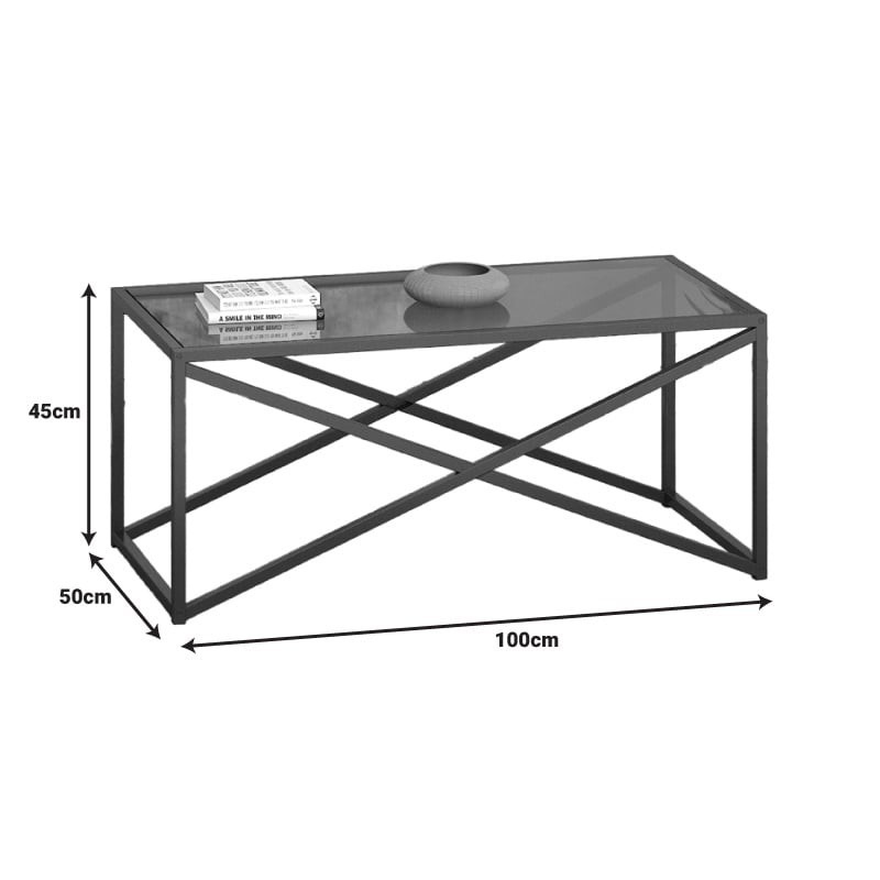 Masuta de cafea Susona Pako World Negru 100x50x45 cm