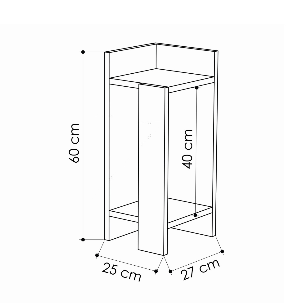 Noptiera Elos Stejar 25x60x27 cm - 2 | YEO