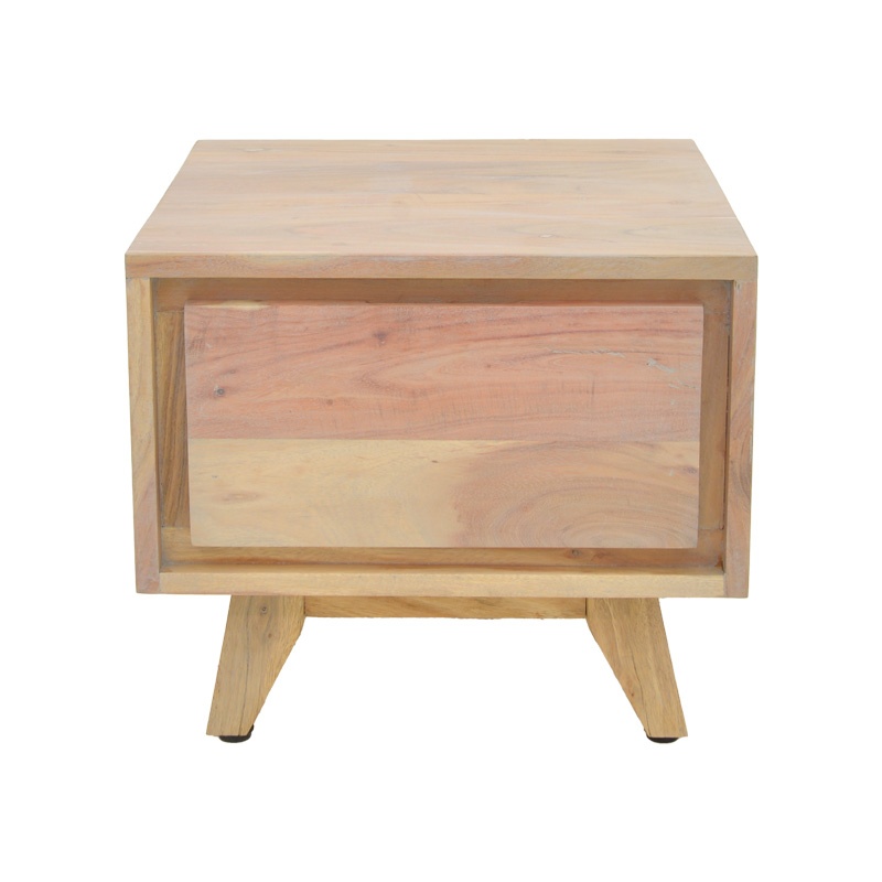 Noptiera Emira, Pako World, Lemn de salcam, Natural, 40x40x35 cm - 3 | YEO