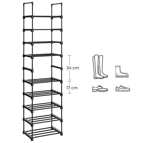 Pantofar set 2 rafturi Songmics, Negru, 45x30x174 cm - 4 | YEO