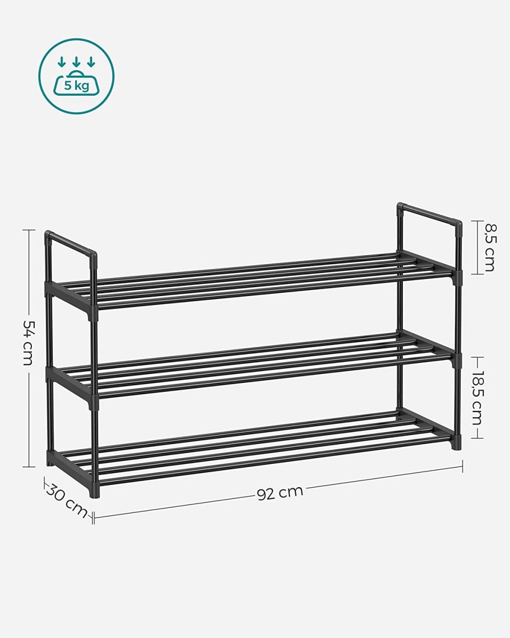 Pantofar, Songmics, Negru, 92x30x54 cm - 2 | YEO