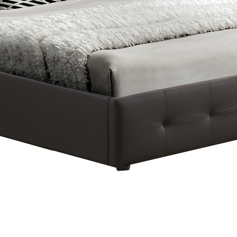 Pat dublu Cankere cu spatiu de depozitare piele ecologica PU negru 170x213x103 cm