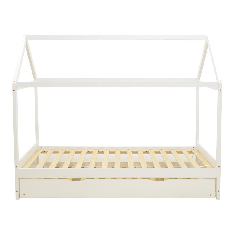 Pat extensibil montessori, Dream House, Pako, Alb 97x198x161 cm - 4