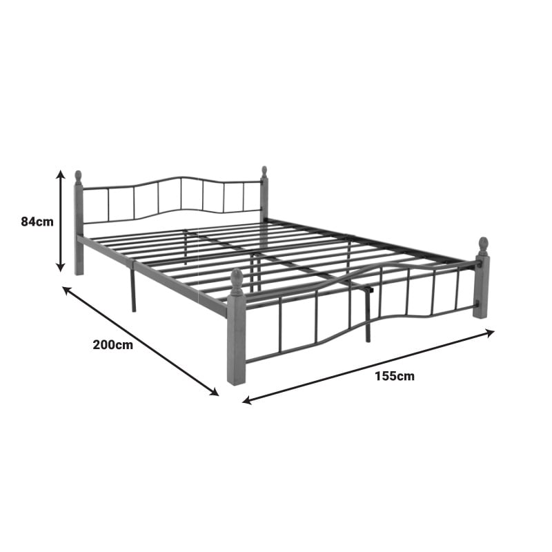 Pat Faryn culoare nuc lemn metal negru 160x200x84 cm