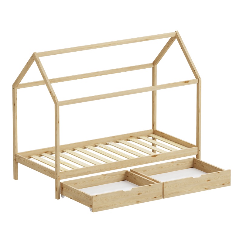 Pat pentru copii Mellin, Pako World, 2 sertare, Natural, 90x190 cm - 3 | YEO