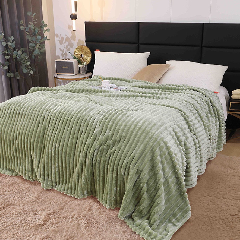 Patura Cocolino Groasa Stripe V6 Verde deschis 200x230 cm