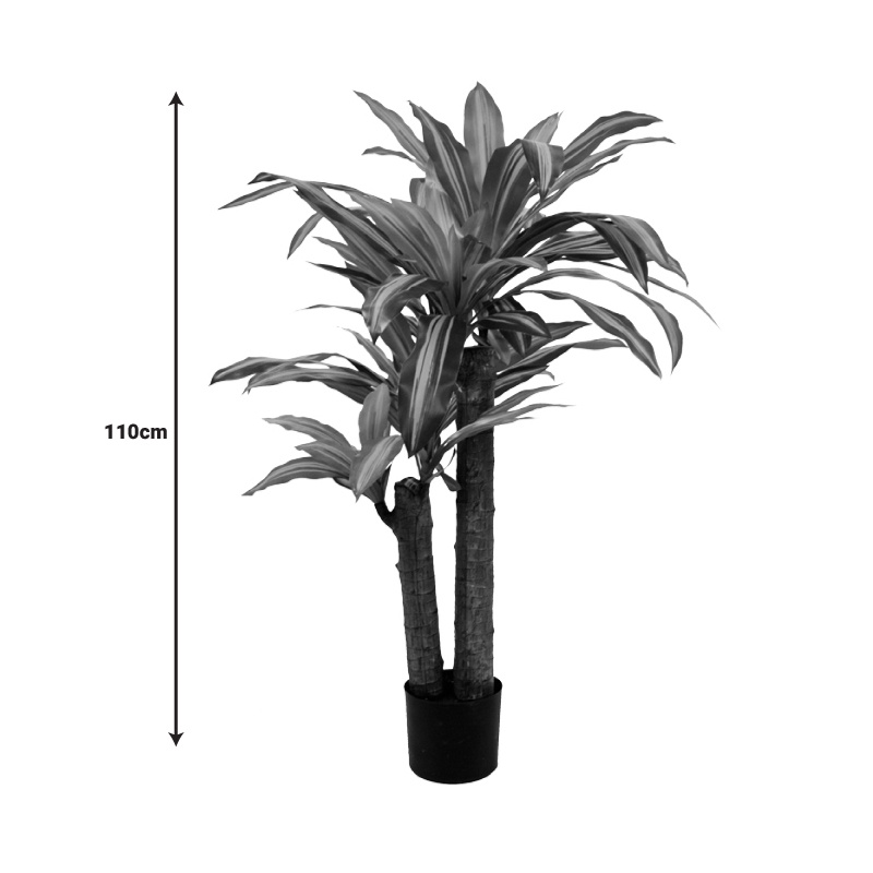 Planta decorativa Dracaena in ghiveci verde plastic PP H110 cm