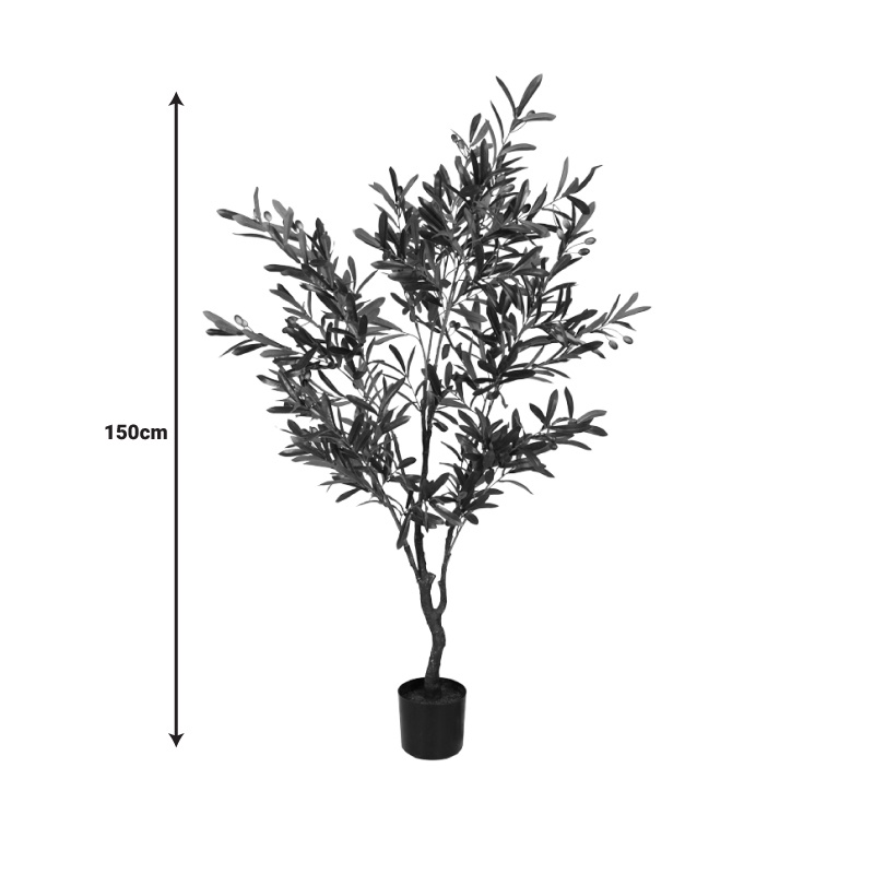Planta decorativa Olive tree I in ghiveci verde plastic PP H120 cm