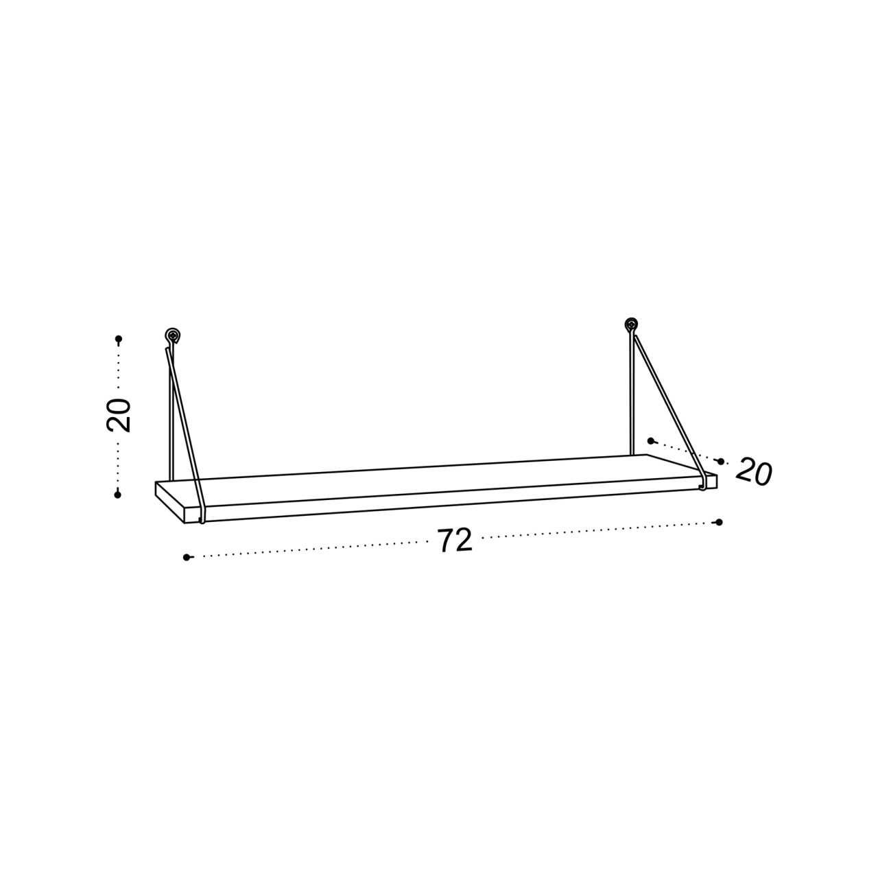 Raft Armoni Alb 72x20x20 cm