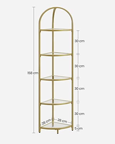 Raft de colt, Vasagle, Auriu, 29.5x29.5x 163.2 cm - 2 | YEO