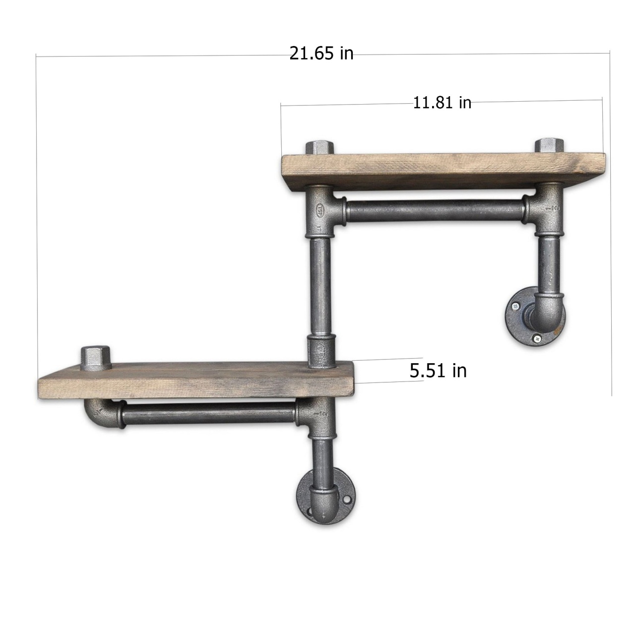 Raft din țevi Boruraf041 Nuc 55x30x14 cm