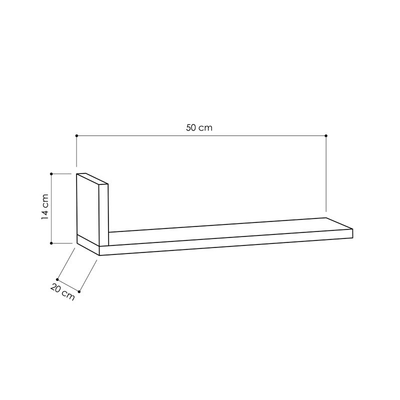 Rafturi de perete L - Modelcha 50x20x14