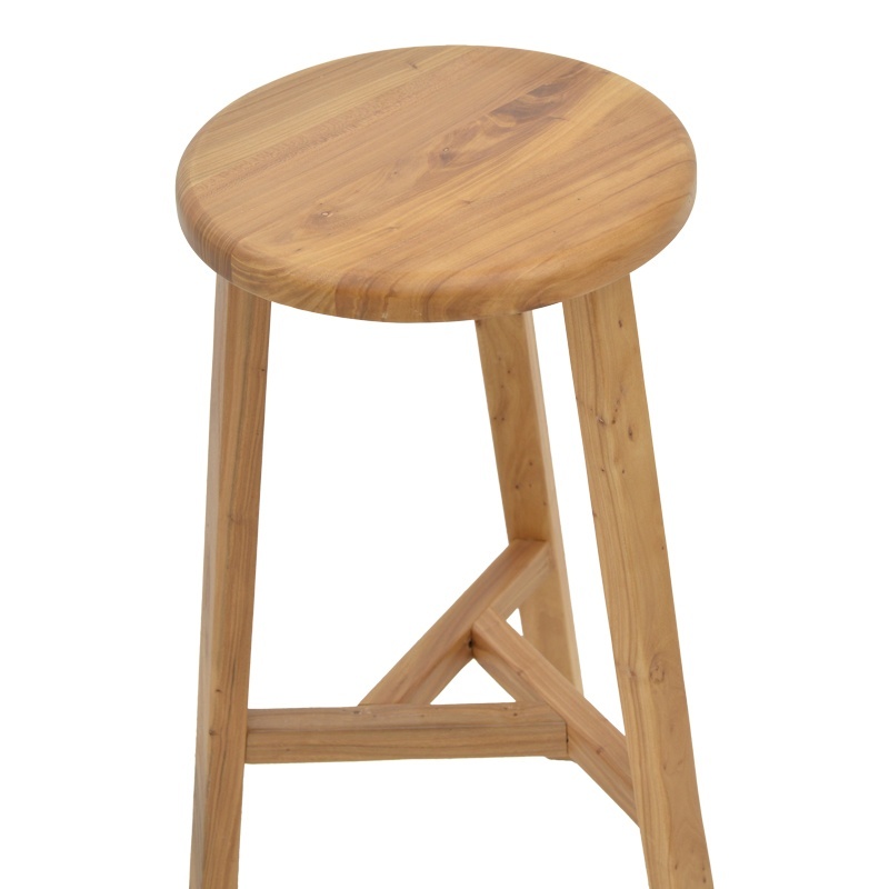 Scaun bar Fabrio lemn de ulm nuanta naturala 38x38x71 cm - 2 | YEO