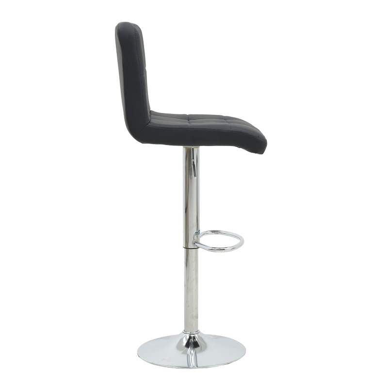 Scaun bar Remina inaltime ajustabila negru piele ecologica PU picior metalic cromat 44x44x112 cm - 3 | YEO