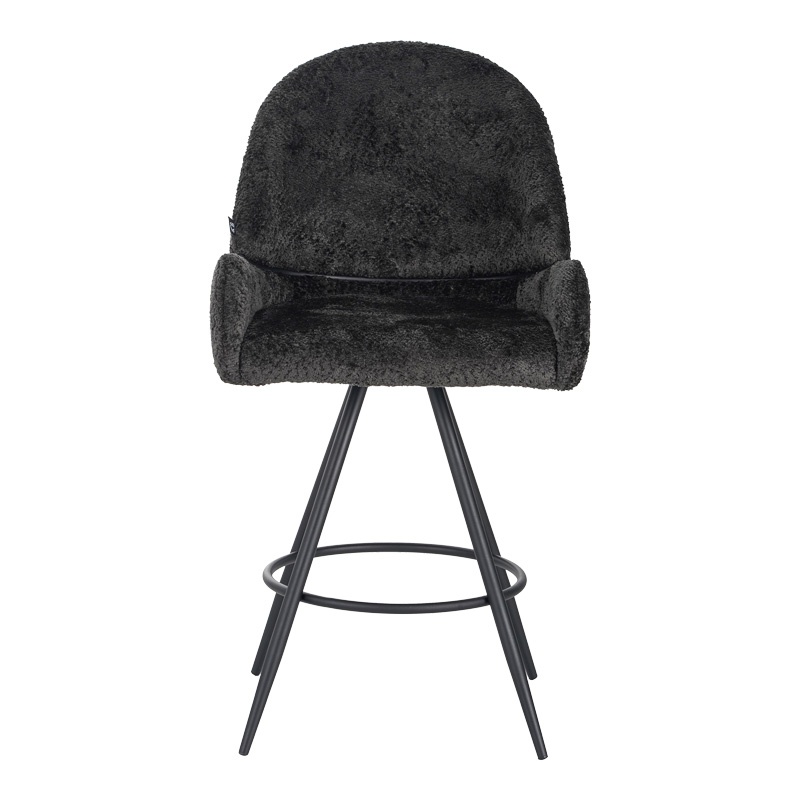 Scaun de bar Morea, Pako World, Negru, 55x66x107 cm - 3 | YEO