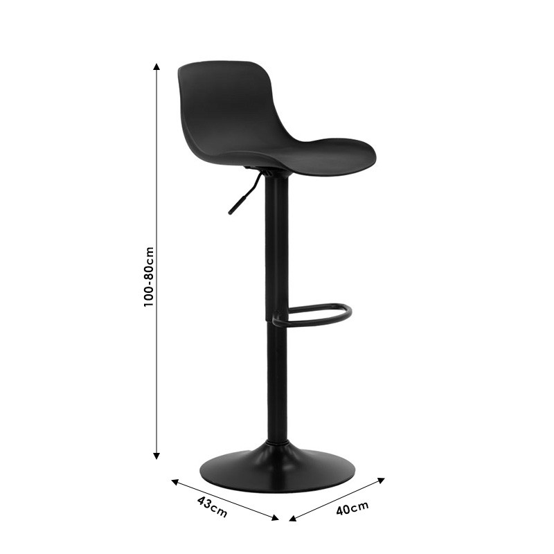 Scaun de bar Walden plastic negru