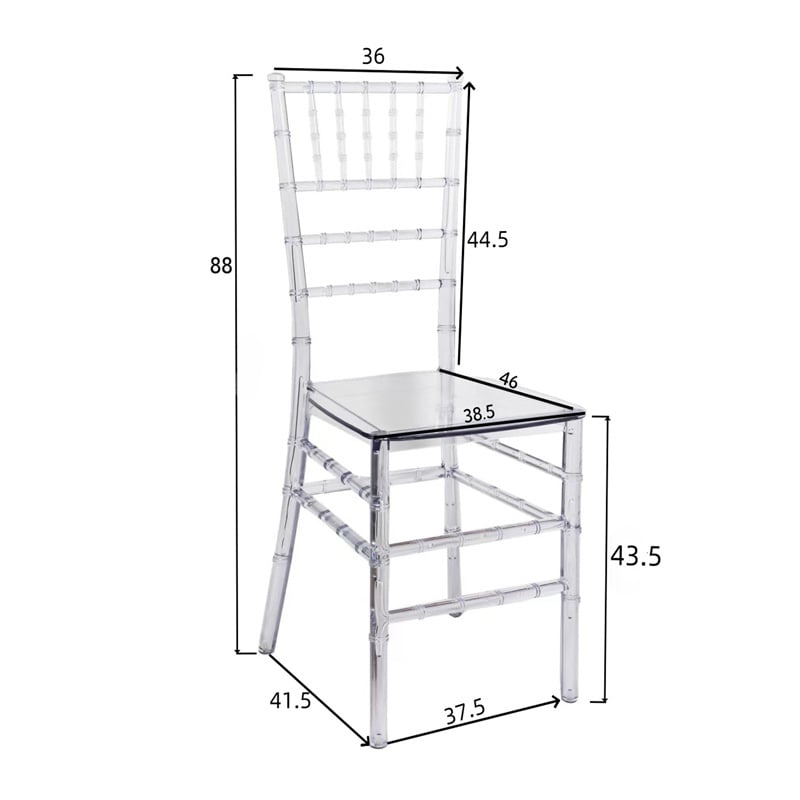 Scaun de gradina Tiffany transparent PC 38.5x46x88 cm