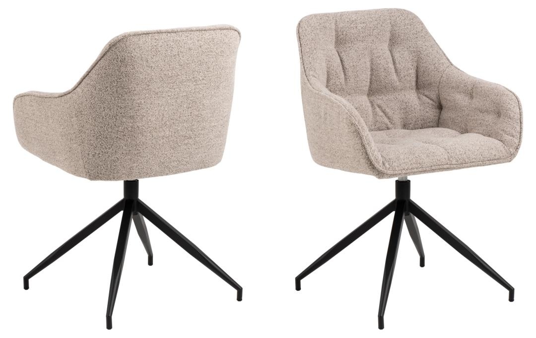 Scaun dining Brooke, Bej, 82x57x54.5 cm - Imagine 5