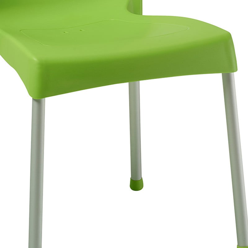 Scaun exterior Crafted plastic culoare verde, picior de aluminiu - 2 | YEO