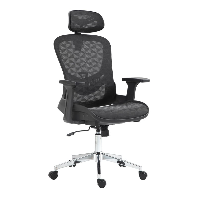 Scaun manager Mergi plasa neagra 62x63x120 cm