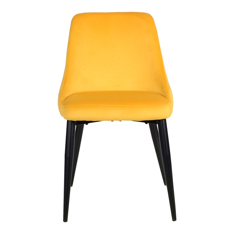 Scaun Zedna, Pako World, Catifea Galben, Picioare negre, 51x58x84 cm - 3 | YEO
