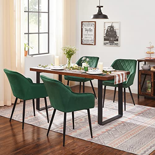 Set 2 scaune dining, Songmics, Verde, 62.5x60x85 cm