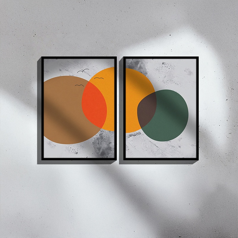 Set 2 tablouri Derdia I Multicolor 33x1.5x48 cm