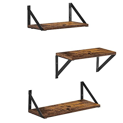 Set 3 etajere - rafturi de perete, Vasagle, Negru , 40.0×15.0×12.0 cm - 1 | YEO