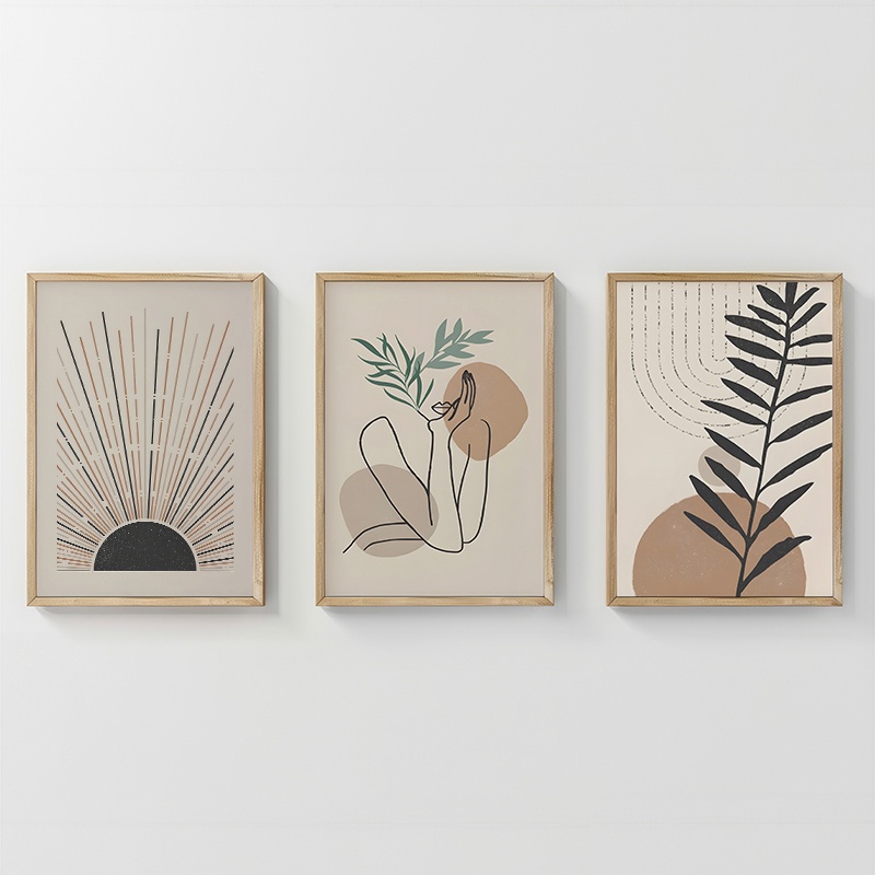 Set 3 tablouri Gonma Multicolor 33x1.5x48 cm