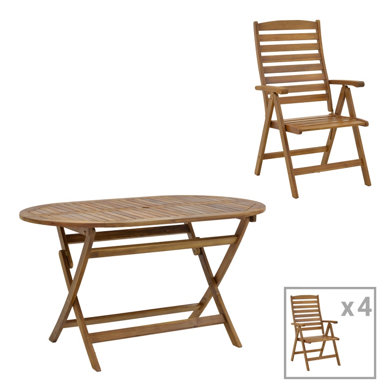 Set 5 buc masă și scaune de grădină Warmo-Falov Maro 130x80x72 cm